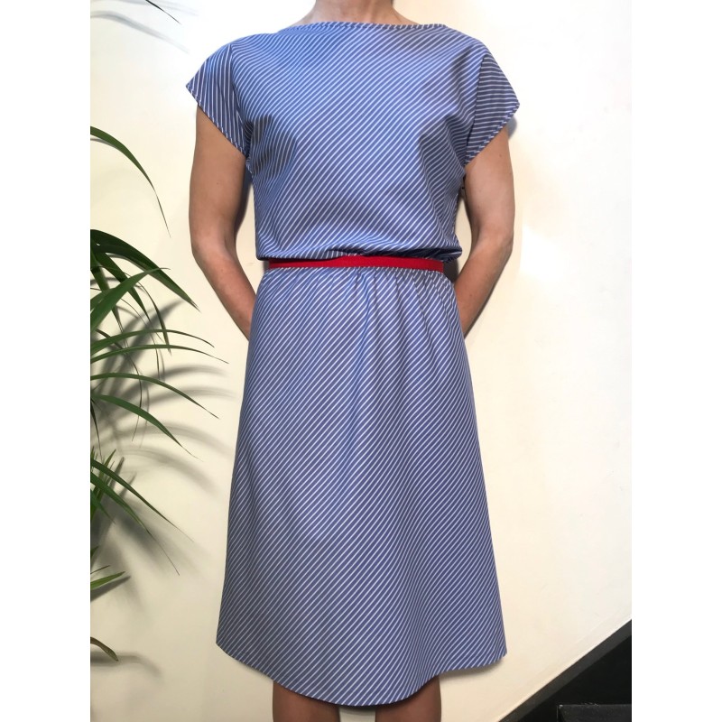Blue Striped Agnes Dress