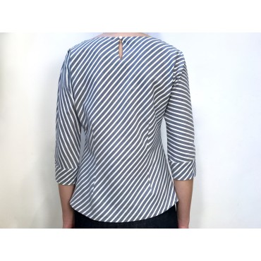 Grey Striped Serenella Shirt