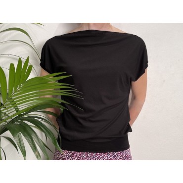 Black Batwing Top