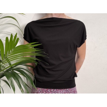 Black Batwing Top