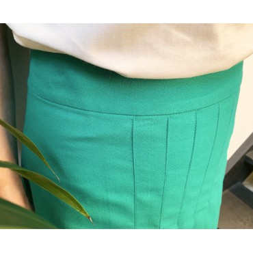 Pleated green skirt Lea