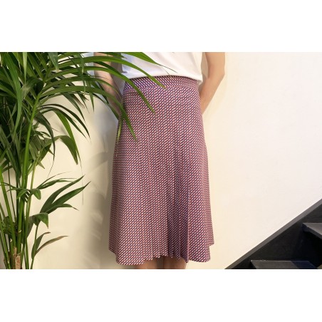 Pleated skirt Lea fish pattern