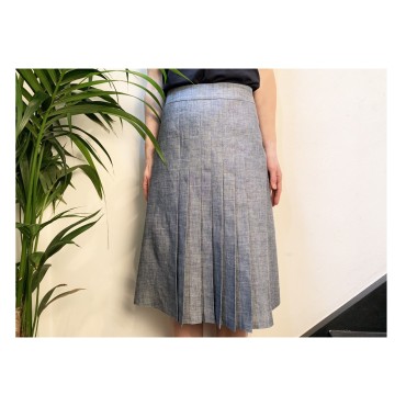 Pleated denim skirt Lea