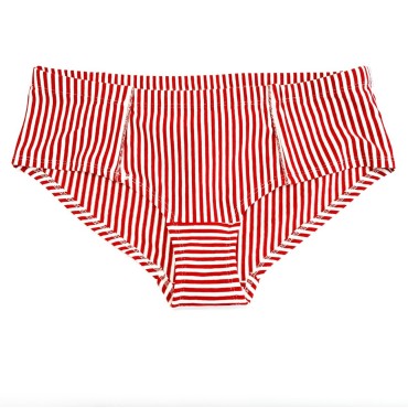 Red/Off-White Striped Panties