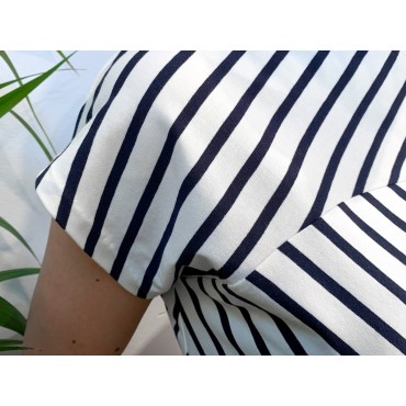 Navy Striped Plume top