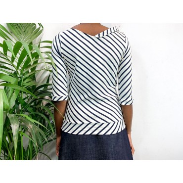 Navy Striped Jeanne Top