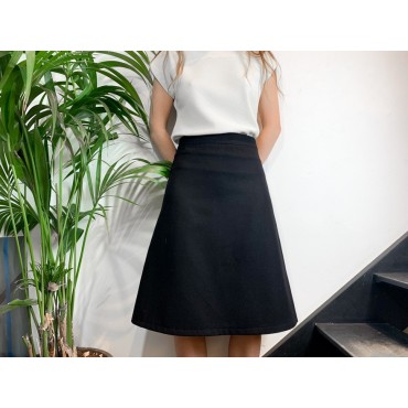 Black Wool Laly Skirt