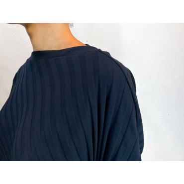 Textured Navy Eleonore Top