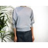 Striped Eléonore Top (Electric Blue Piping)