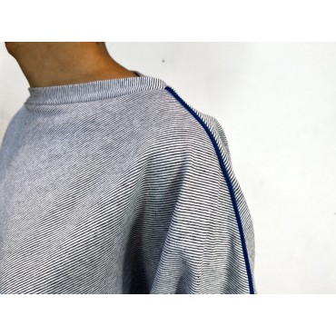 Striped Eléonore Top (Electric Blue Piping)
