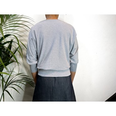 Striped Eléonore Top (Electric Blue Piping)
