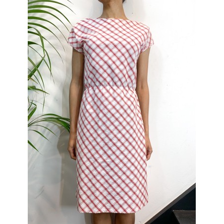 Red Checkered Agnes Dress