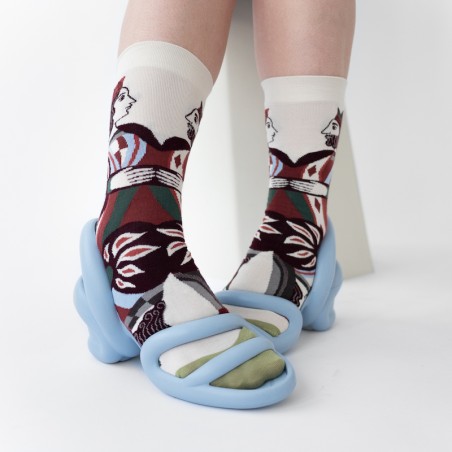 Chaussettes roi & dame de carreau Bonne Maison