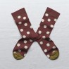 Socks polka dot old burgundy by Bonne Maison