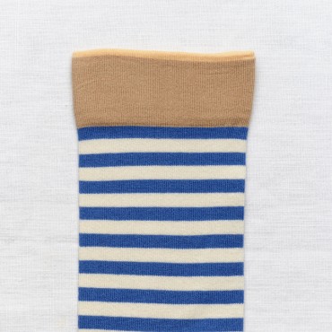 Chaussettes à rayures cobalt Bonne Maison