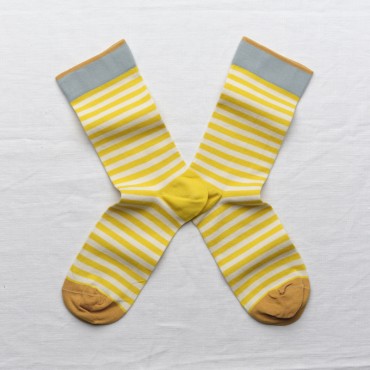 Chaussettes à rayures jaune citron Bonne Maison