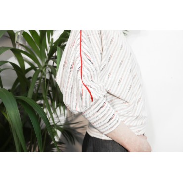 Tricolored Striped Eléonore Top