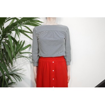 Navy/white striped Maxime Top