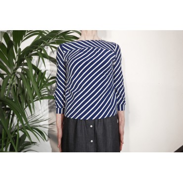 Blue/ white Striped Maxime Top