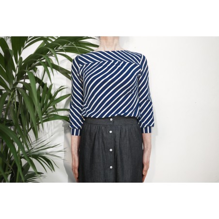 Blue/ white Striped Maxime Top