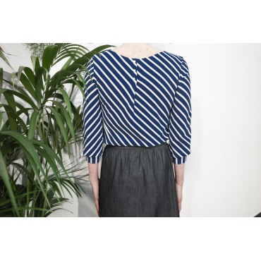 Blue/ white Striped Maxime Top