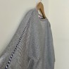 Striped Eléonore Top (Electric Blue & white Piping)
