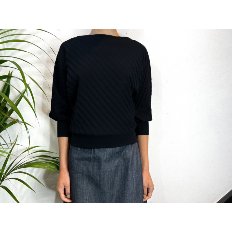 Textured Black Eleonore Top