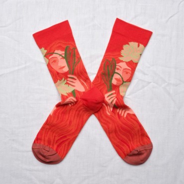 Chaussettes Visages Rouge par Bonne Maison