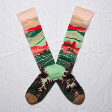 Lichen Landscape Knee-High Socks by Bonne Maison