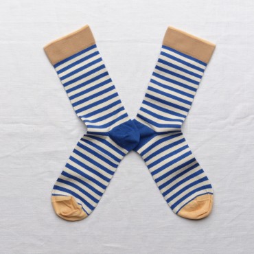 Cobalt Stripe Socks by Bonne Maison