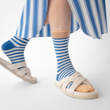 Cobalt Stripe Socks by...